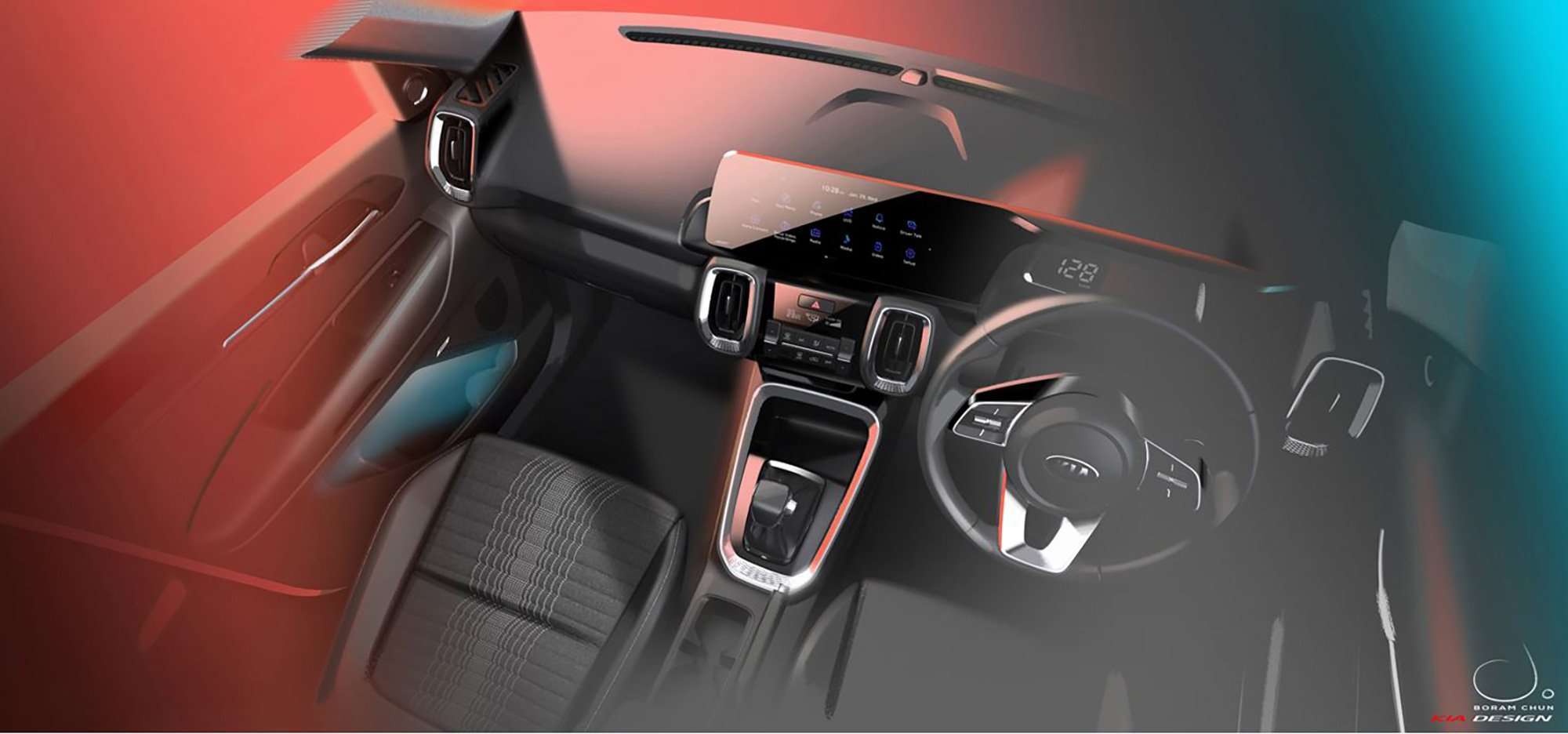 KIA Sonet boceto interior