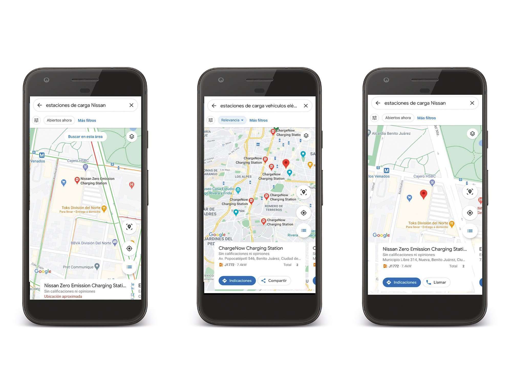 Google Maps estacion de recarga
