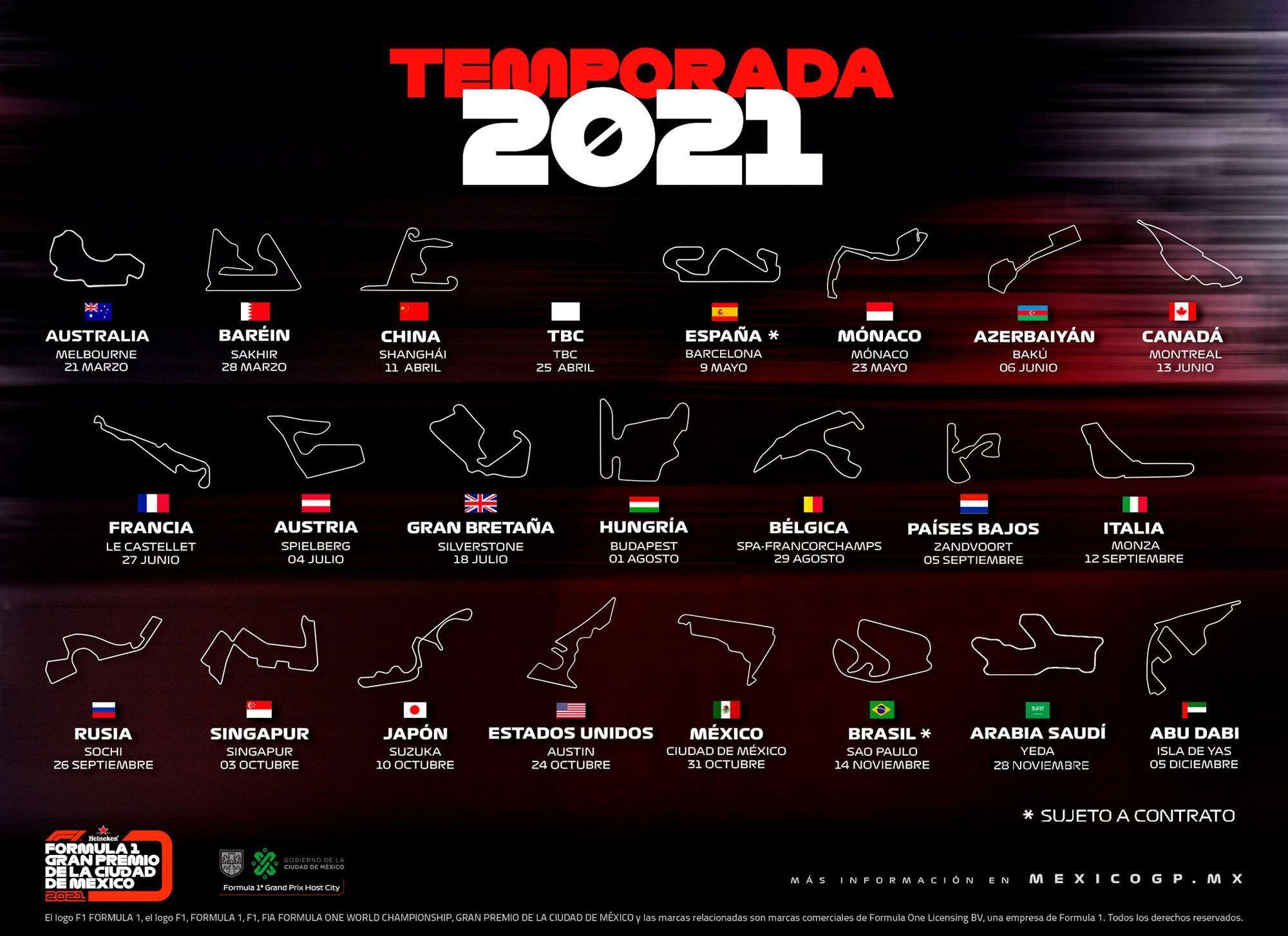calendario f1 2021